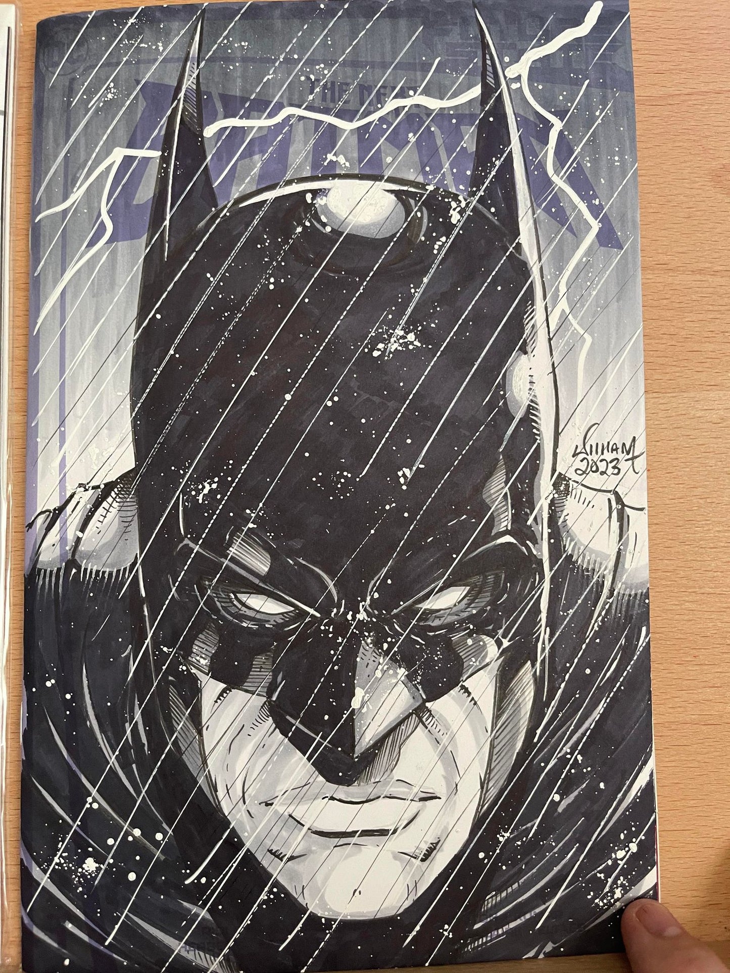 Head Shot Commission in B&W on Blank Sketch Cover