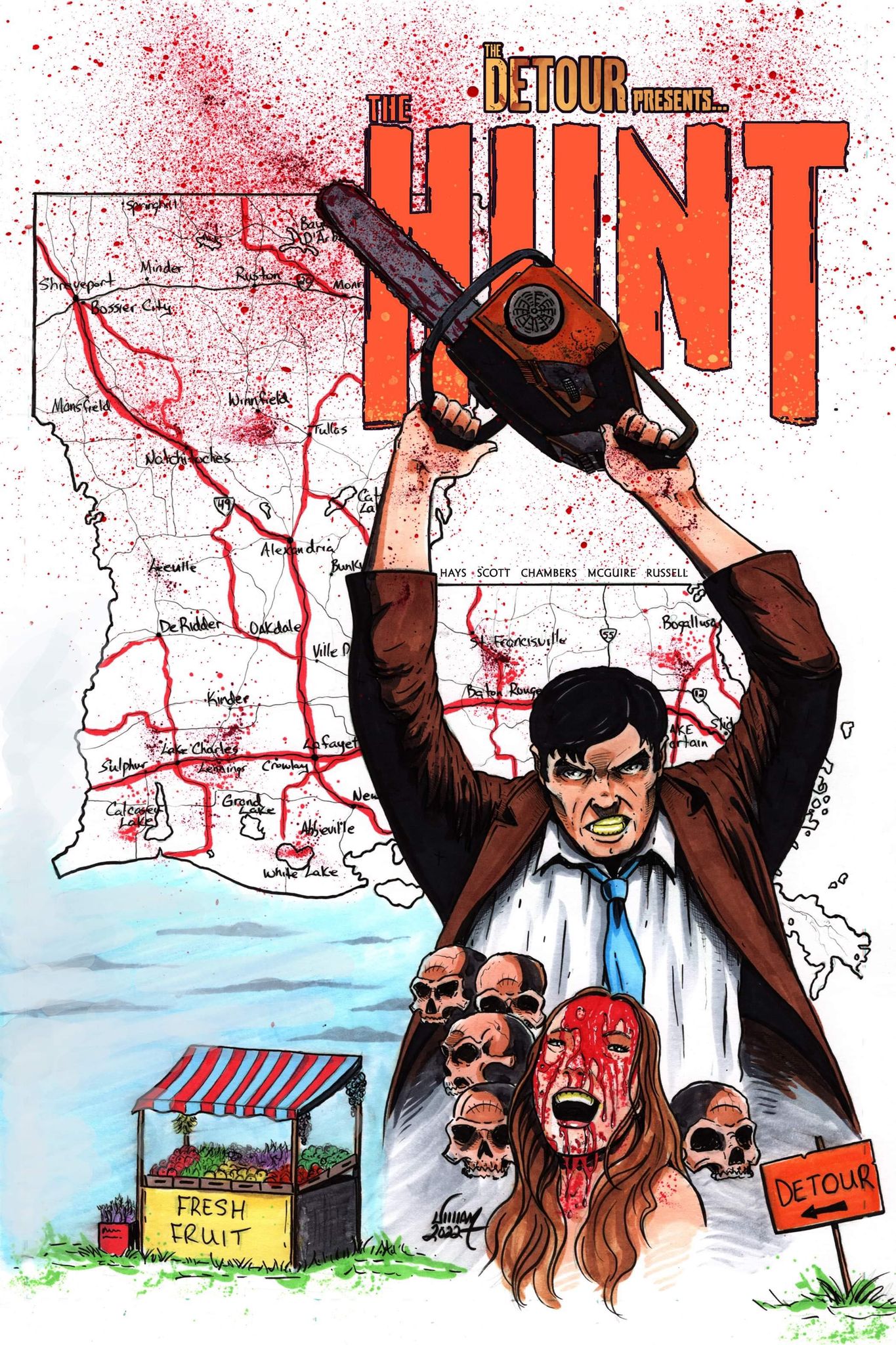 11x17 Original INKS and Color - The Hunt #2 kickstarter exclusive Published Cover
