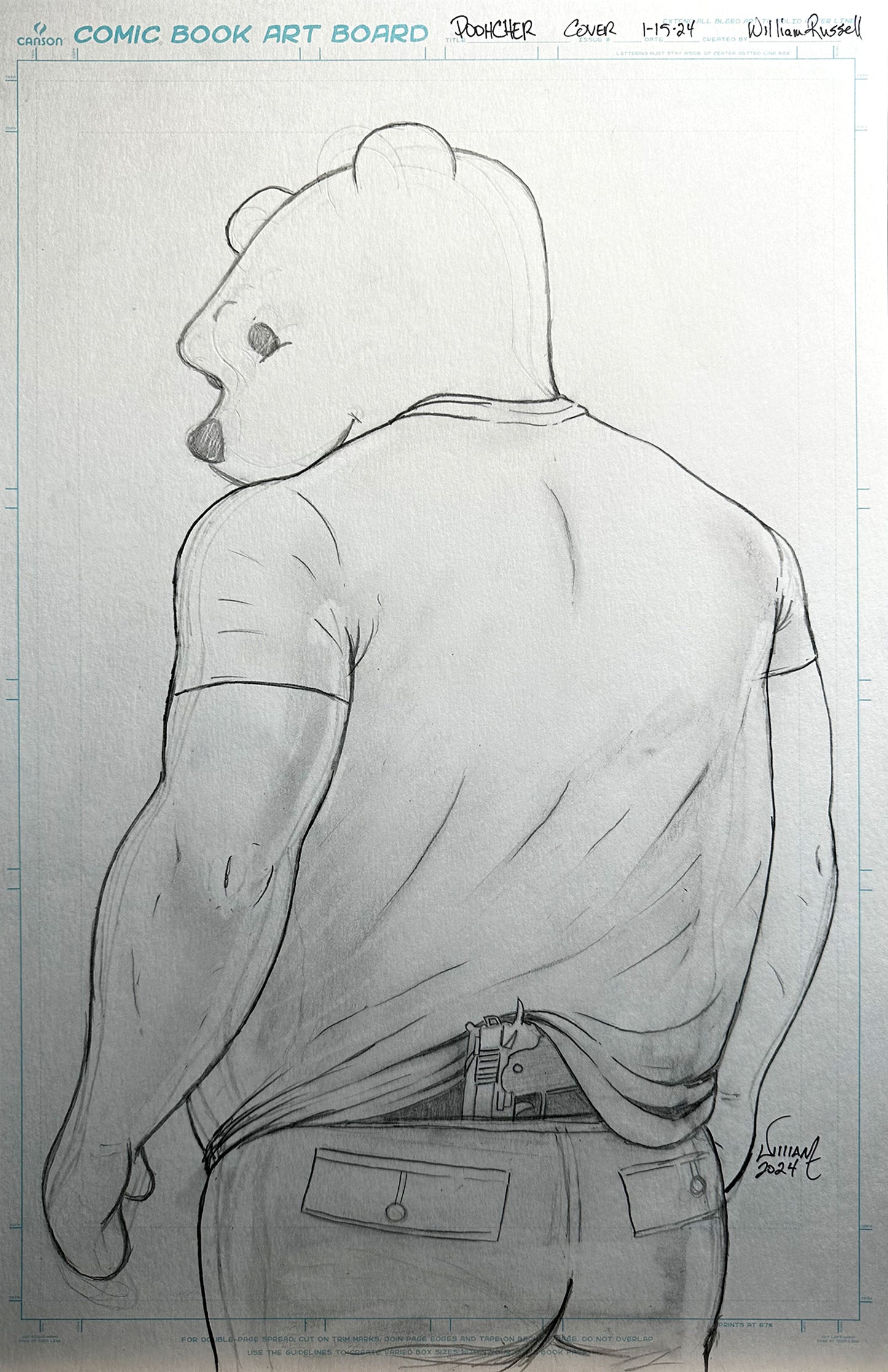 Do You Pooh - Poocher - Original 11x17 Pencils for Published Cover