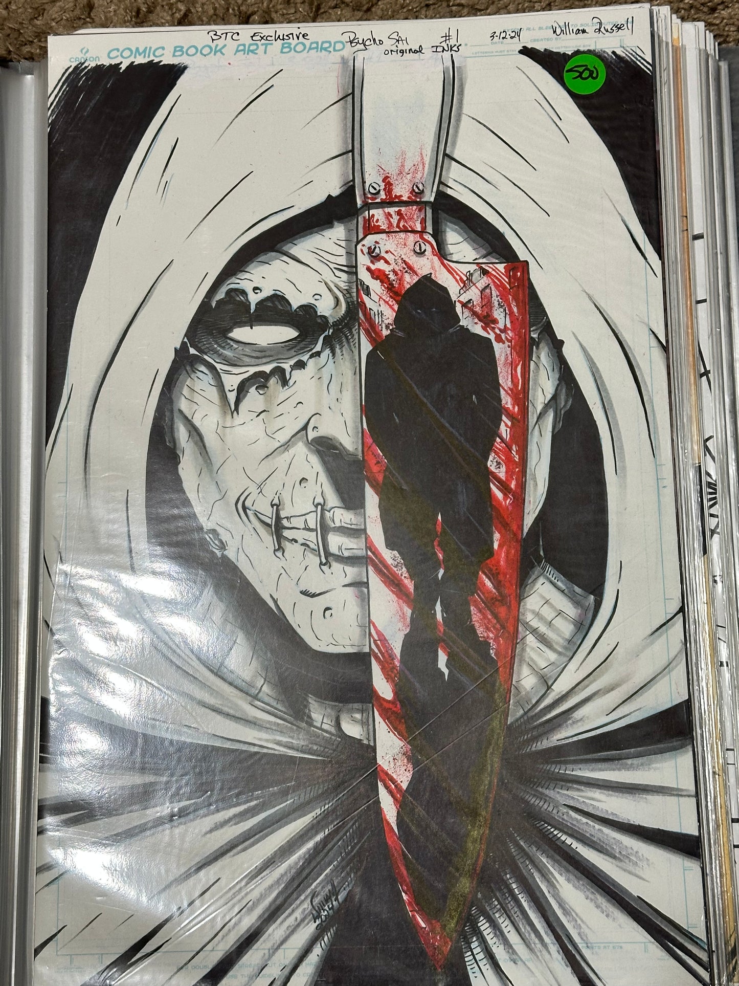 11x17 original Cover INKS -Psycho Sal #1 Big Time Collectibles Exclusive - Published Cover