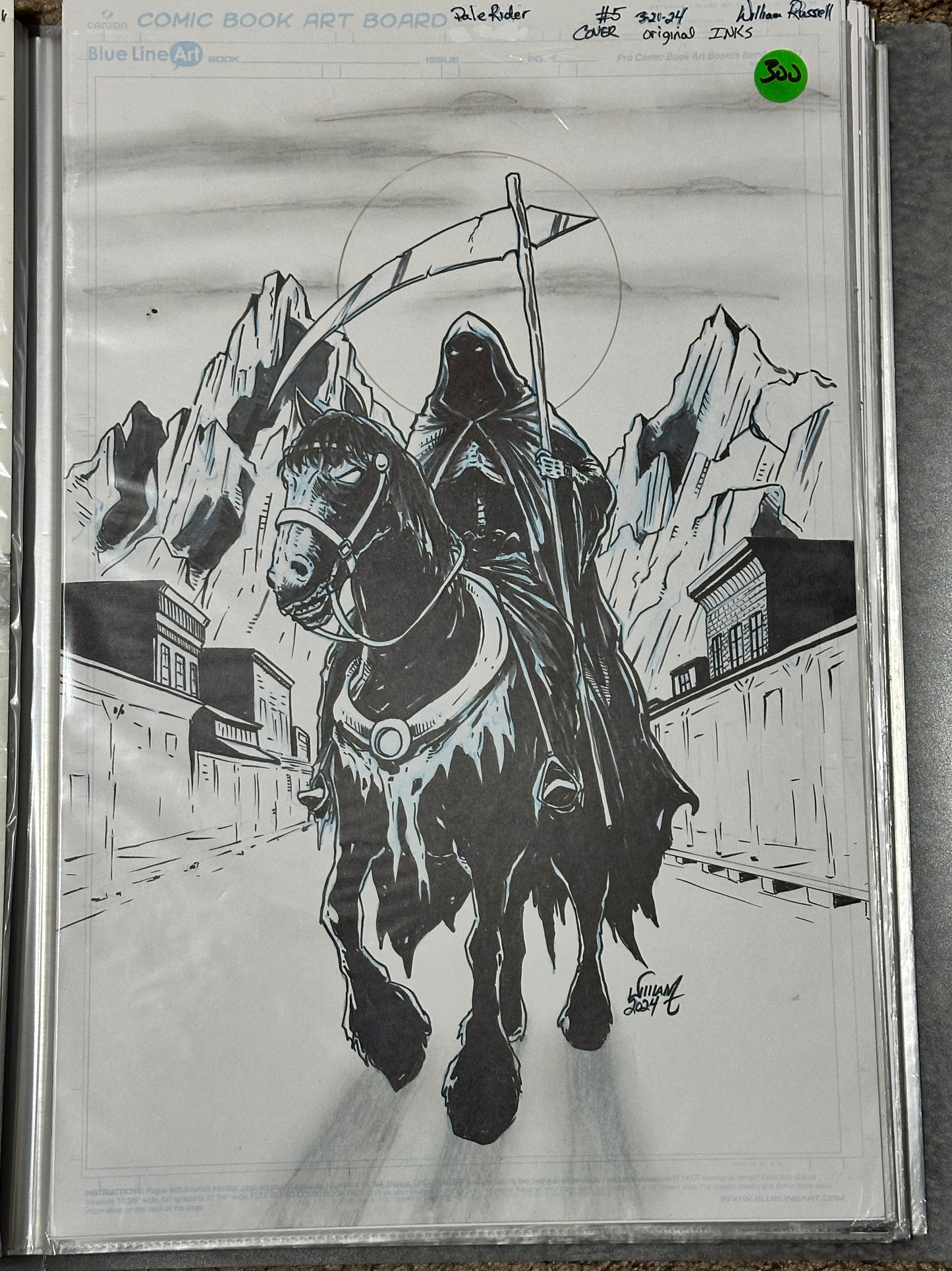 11x17 Original INKS - Path of the Pale Rider #5 kickstarter exclusive Published Cover