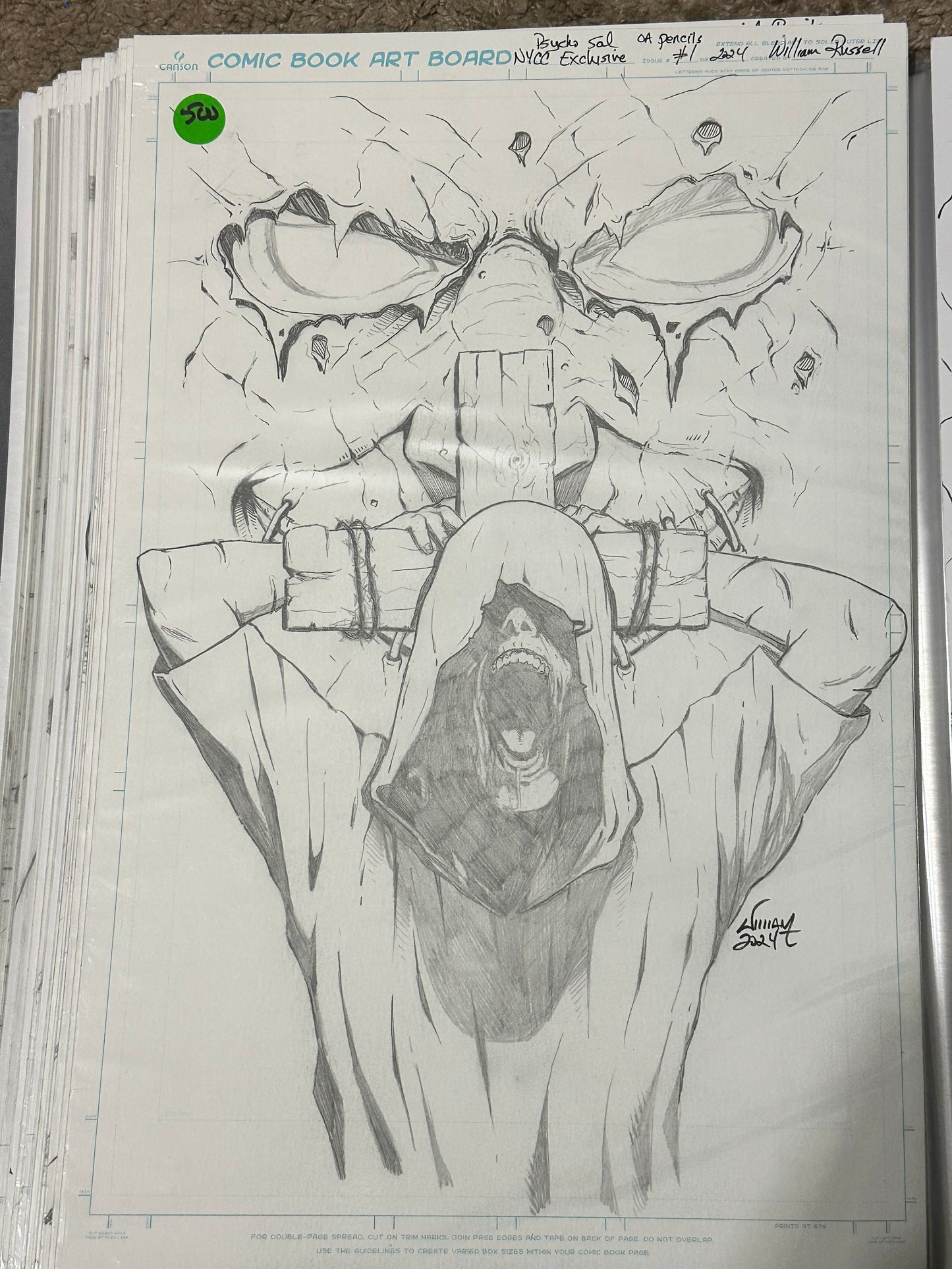 11x17 Original Cover Pencils -Psycho Sal #1 - New York Comicon Exclusive Published Cover