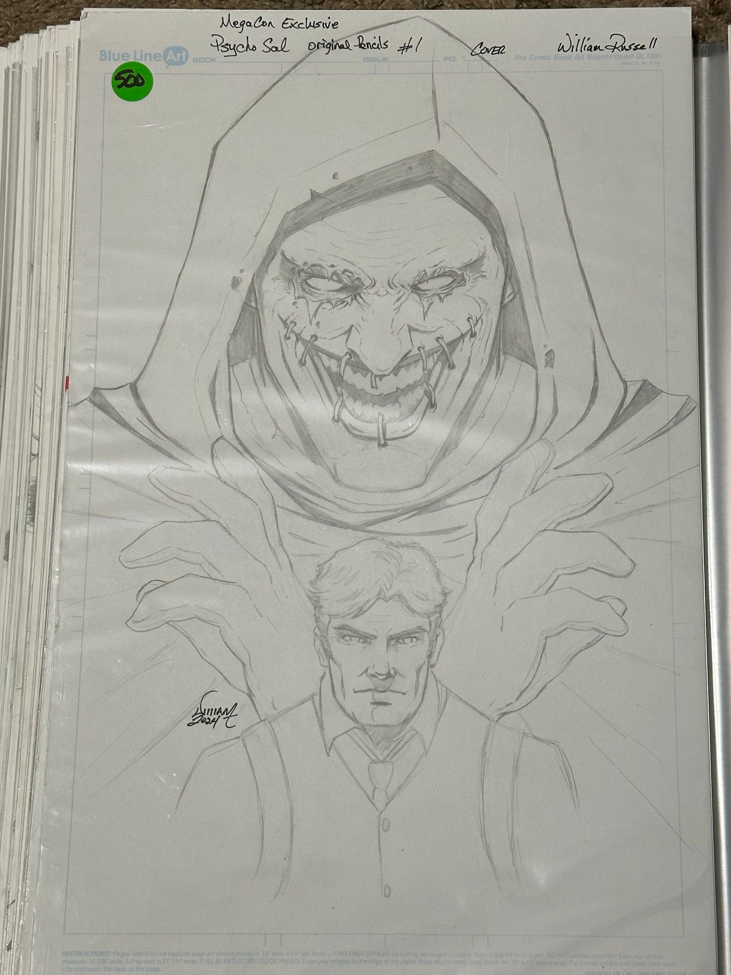 11x17 Original Cover Pencils -Psycho Sal #1 MegaCon Orlando Exclusive Published Cover