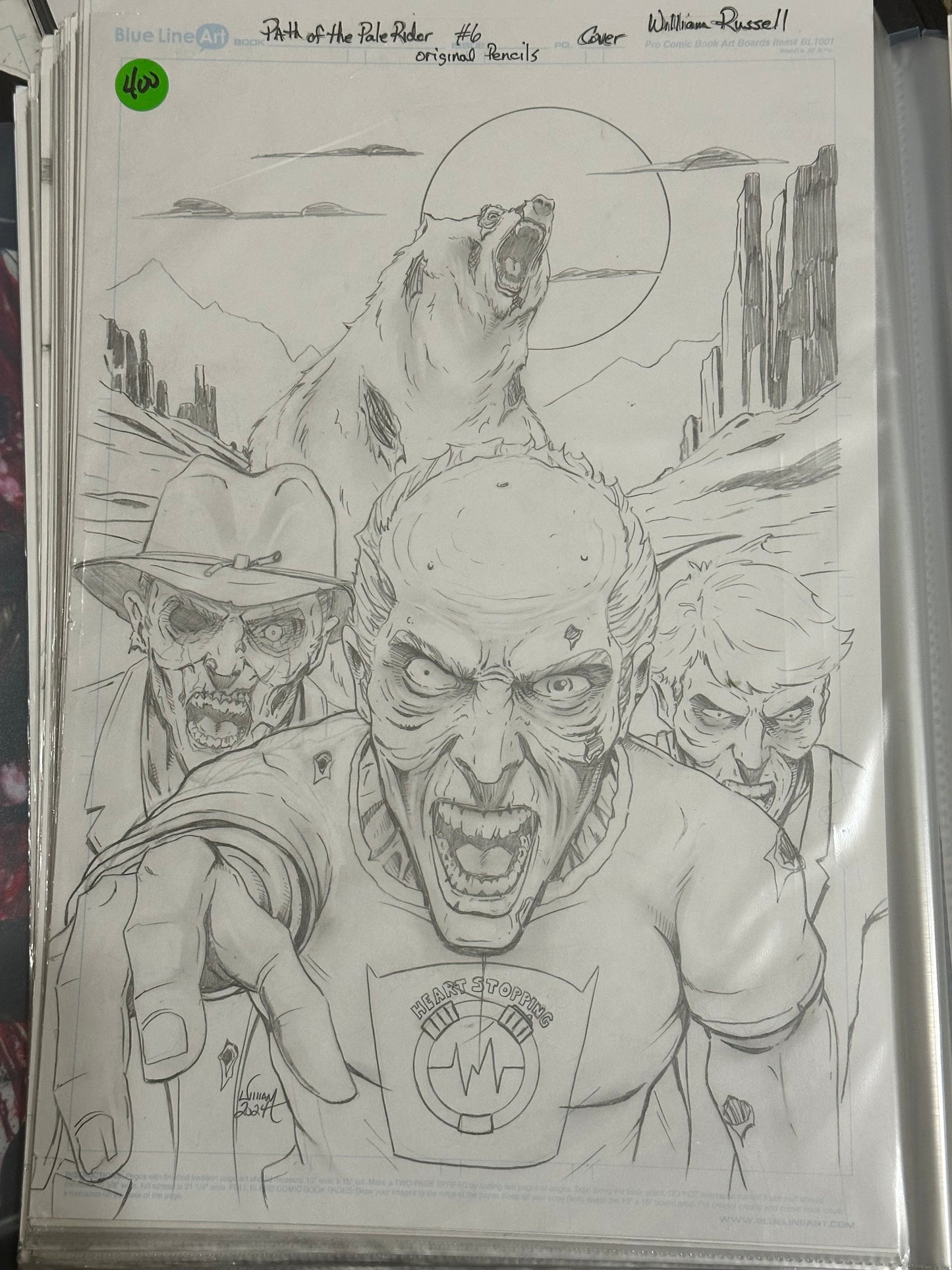 11x17 Original Cover Pencils - Path of the Pale Rider #6 kickstarter exclusive Published Cover (Copy)