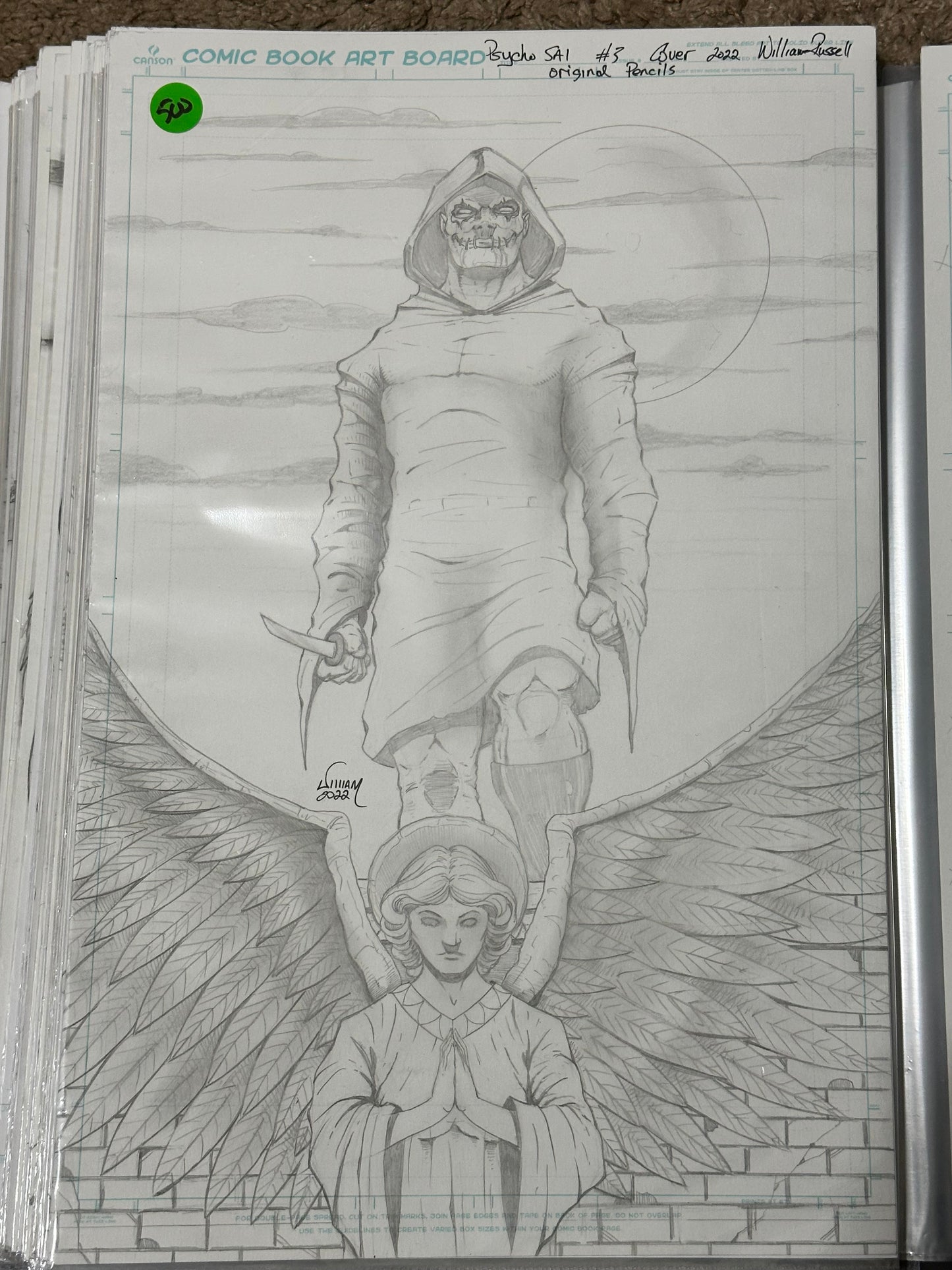 11x17 Original Cover Pencils -Psycho Sal #3 - Published Cover