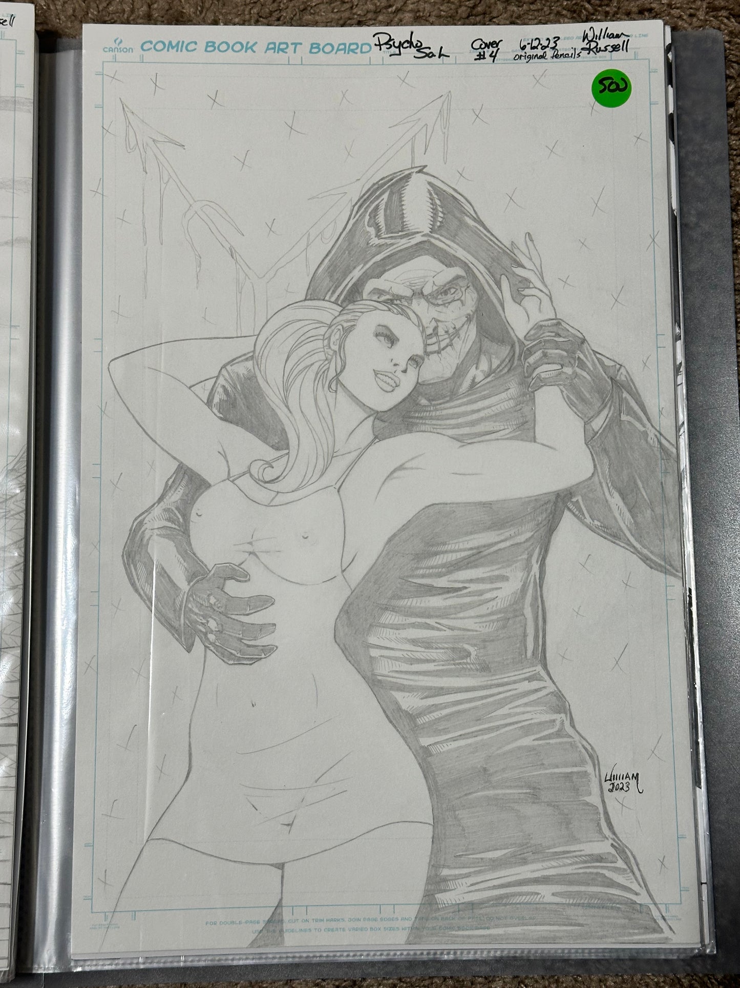 11x17 Original Cover Pencils -Psycho Sal #4 - Published Cover