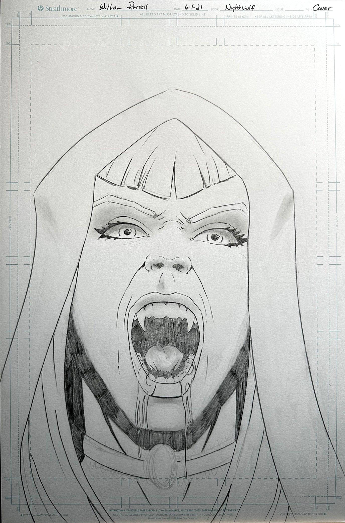 11x17 Night Wolf #6 - Pencils for Published Cover