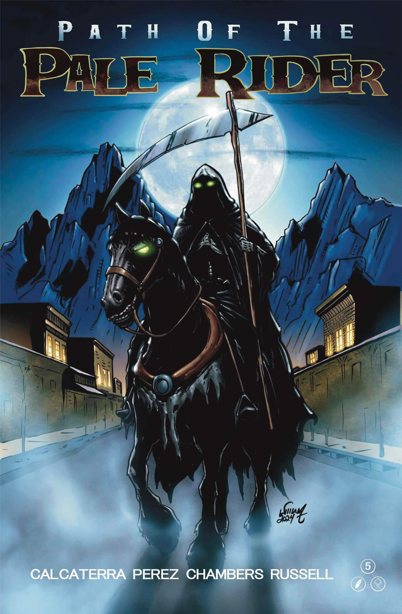 11x17 Original INKS - Path of the Pale Rider #5 kickstarter exclusive Published Cover