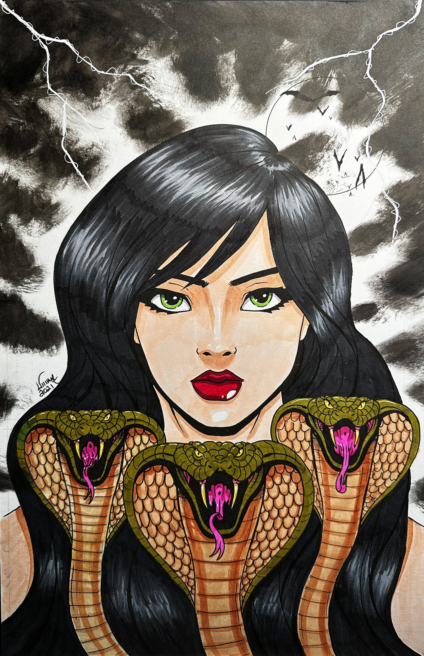 11x17 Queen Cobra - Inks/Color for Published Cover