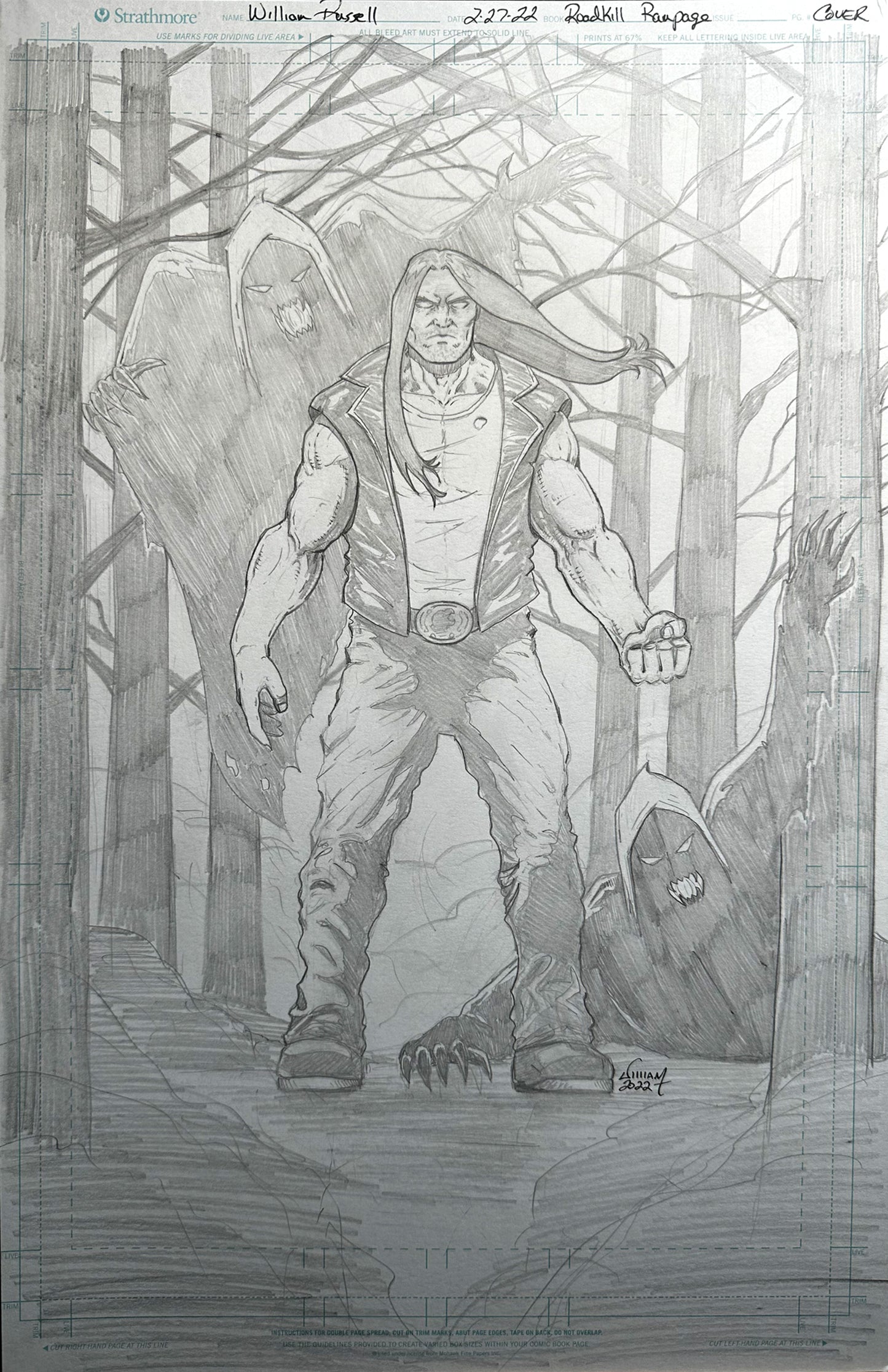 11x17 Roadkill Rampage #3 - Pencils for Published Cover