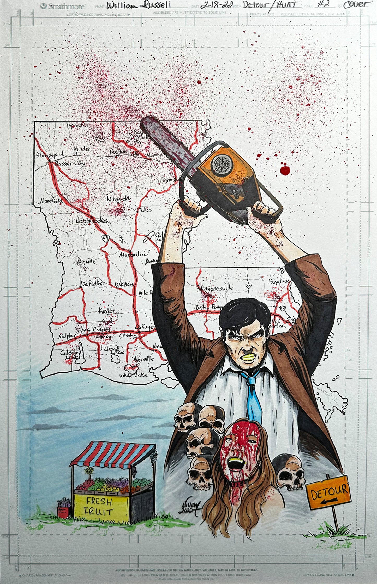 11x17 Original INKS and Color - The Hunt #2 kickstarter exclusive Published Cover