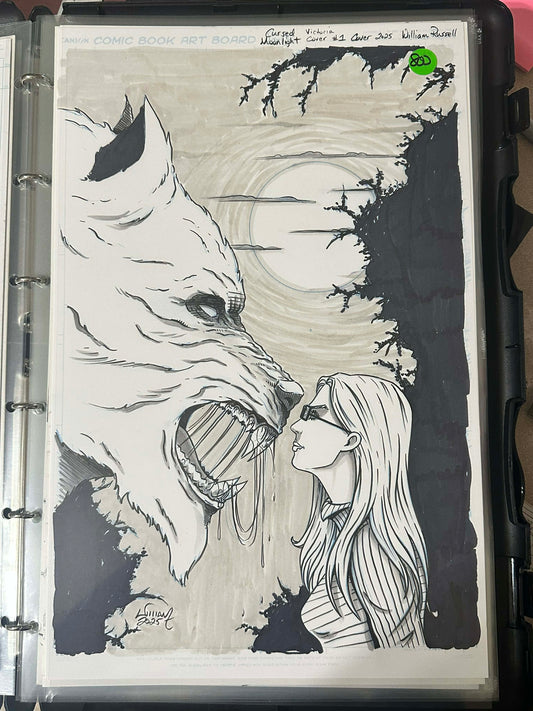 Cursed Moonlight - Victoria Variant - 11x17 Original Cover INKS -  - Kickstarter Exclusive Published Cover