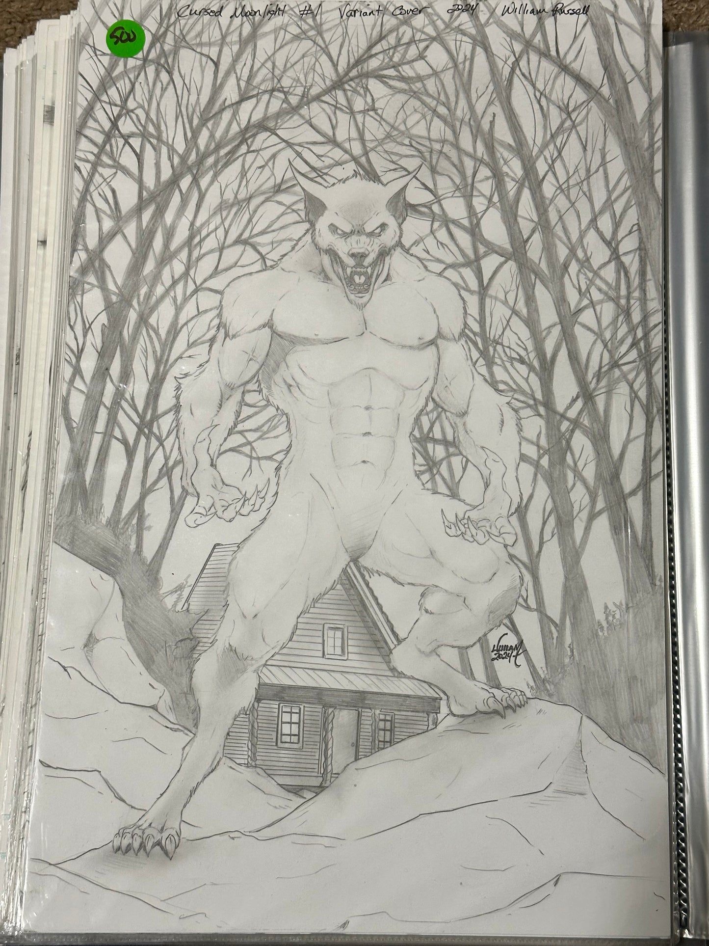 11x17 Original Cover Pencils - Cursed Moonlight - Kickstarter Exclusive Published Cover A