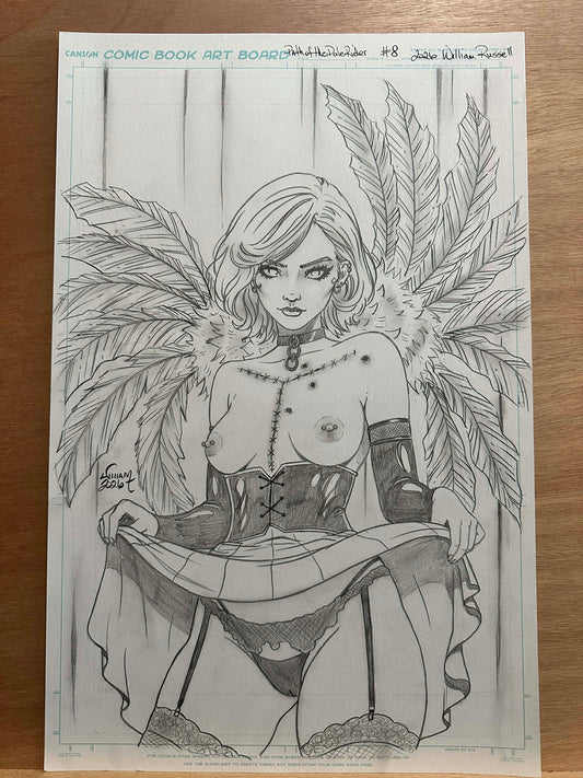 11x17 Original Cover Pencils - Path of the Pale Rider #8 Naughty Published Cover