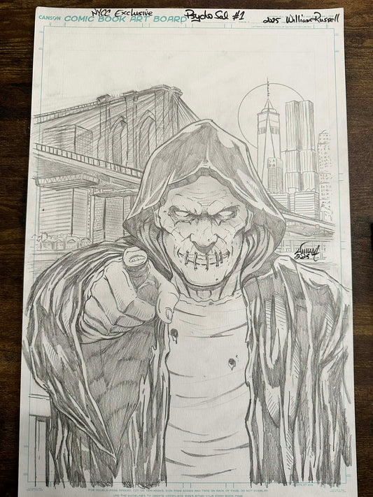 11x17 Original Cover Pencils -Psycho Sal #1 NYCC 2025 Exclusive - Published Cover