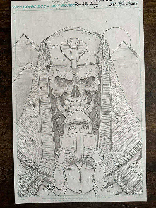 11x17 Rise of the Mummy (Shelby Cover) OA Pencils for Published Cover